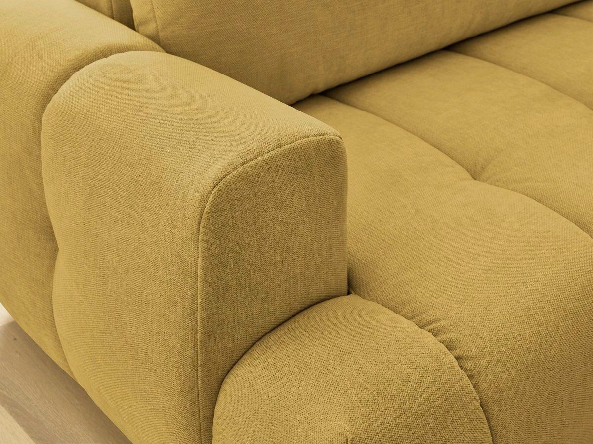 ECKSCHLAFSOFA FUJI Leinenoptik Gelb  inkl.  - Gelb/Schwarz, MODERN, Kunststoff/Textil (282/204cm)