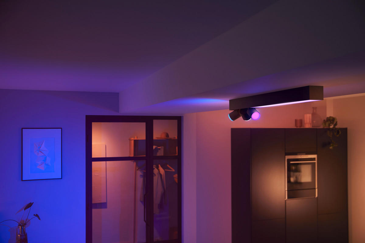 LED-DECKENLEUCHTE  78,20/12,70/8,50 cm   - Schwarz, Design, Metall (78,20/12,70/8,50cm) - Philips HUE
