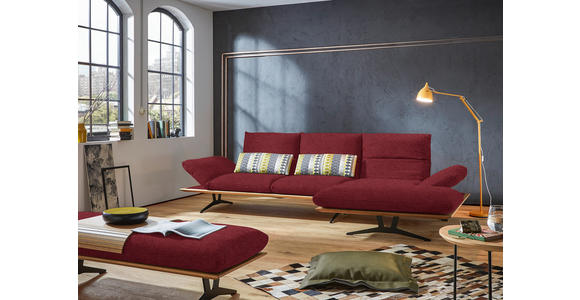 ECKSOFA in Flachgewebe Rot  - Rot/Schwarz, Design, Holz/Textil (314/159cm) - Dieter Knoll