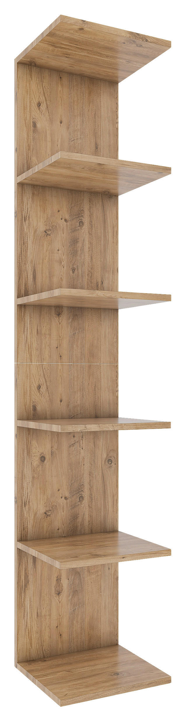 Wandregal Lazas B: 35 cm Honigeiche Dekor