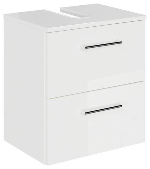 WASCHBECKENUNTERSCHRANK 45/49,8/33,3 cm  - Chromfarben/Weiß Hochglanz, KONVENTIONELL, Holzwerkstoff/Metall (45/49,8/33,3cm) - Sadena
