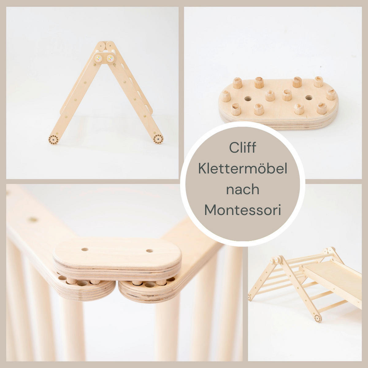 KLETTERDREIECK - Birkefarben, Basics, Holz (110/36/6cm) - CLIFF