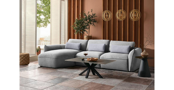 ECKSOFA  in Chenille Greige  190/340 cm  - Greige/Silberfarben, Design, Kunststoff/Textil (190/340cm) - Belluti