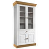 VITRINE in massiv Kiefer Weiß, Laugenfarbig  - Laugenfarbig/Weiß, ROMANTIK / LANDHAUS, Glas/Holz (108/202/45cm) - Boxxx