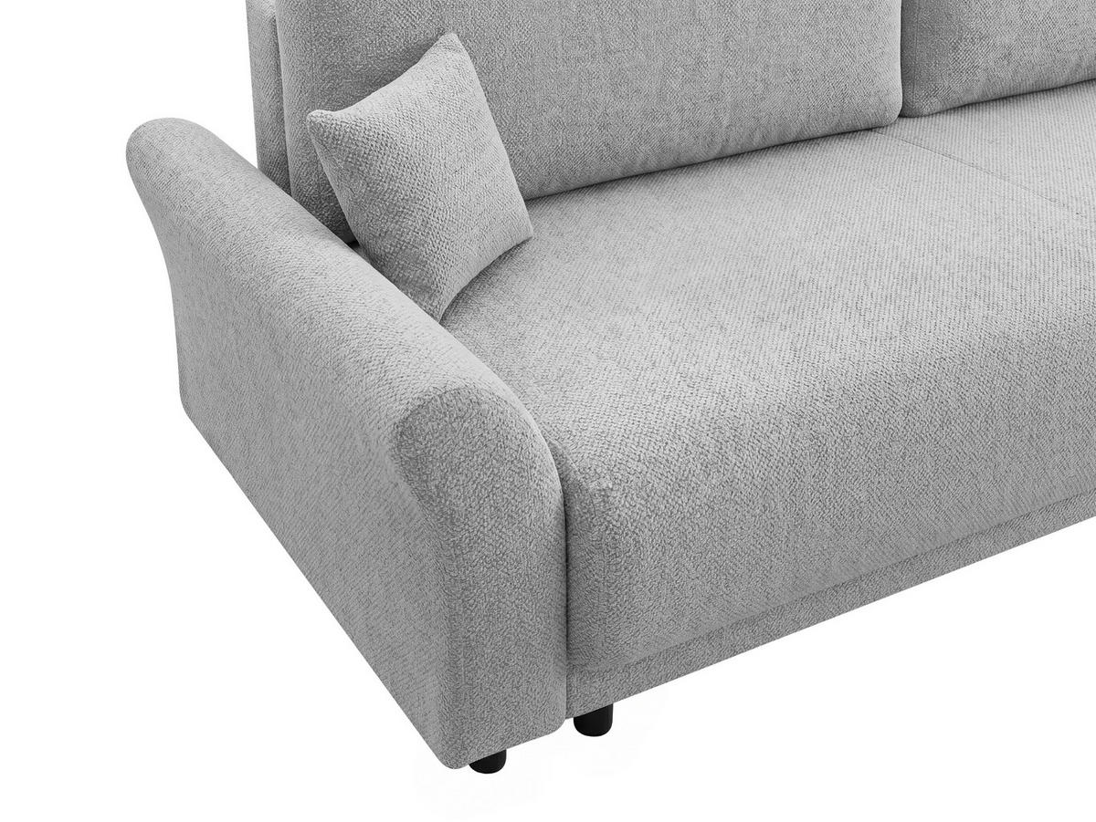 SCHLAFSOFA Flachgewebe, Struktur Hellgrau  inkl. Zierkissen, Rückenkissen, Bettkasten, Schlaffunktion, Rücken echt  - Hellgrau/Schwarz, Design, Textil (244/88/100cm) - P & B