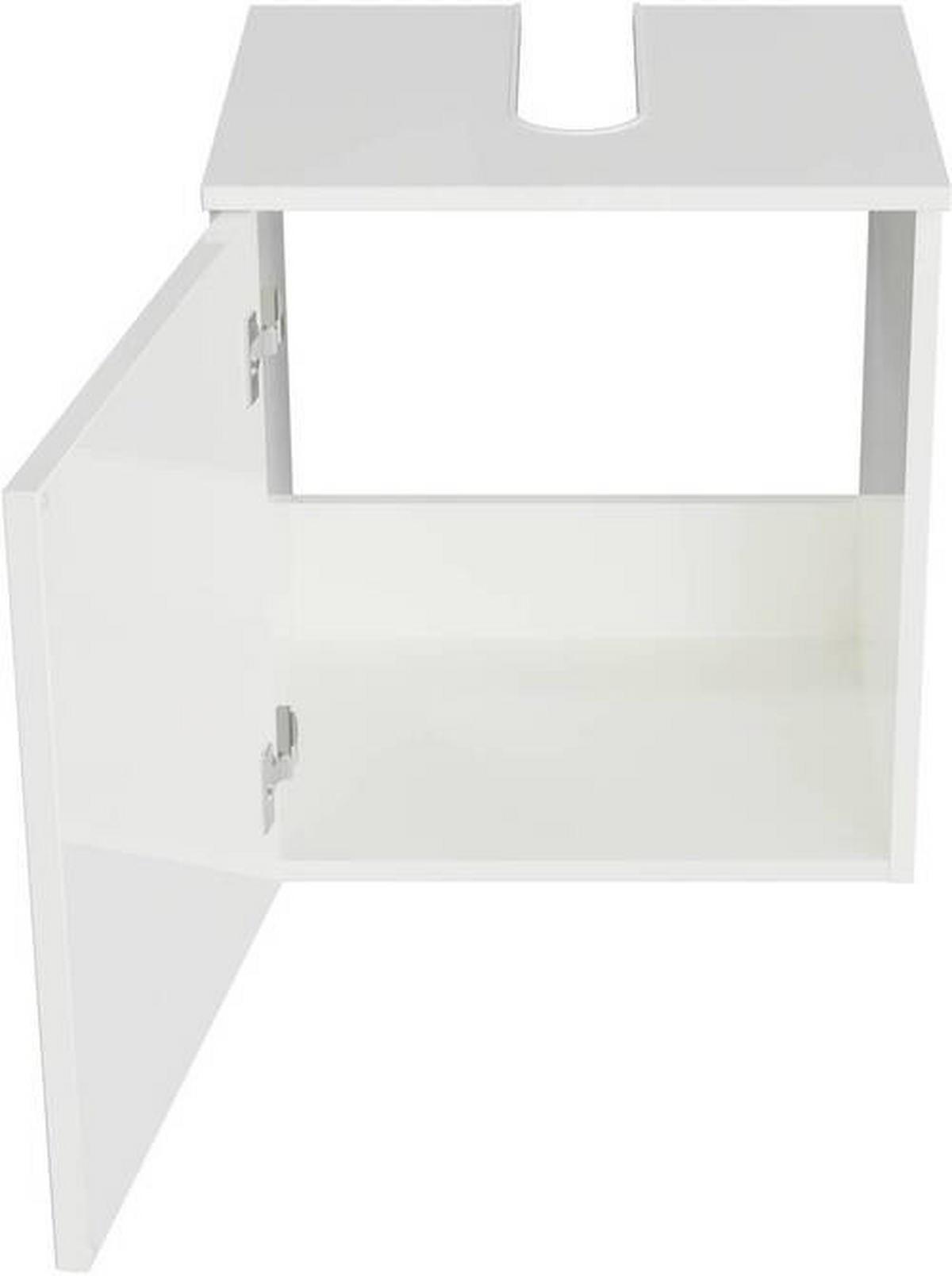 WASCHBECKENUNTERSCHRANK 45/49,8/38,3 cm  - Chromfarben/Weiß Hochglanz, KONVENTIONELL, Holzwerkstoff/Metall (45/49,8/38,3cm) - Sadena