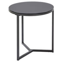 BEISTELLTISCH 55/55/54 cm Schwarz quadratisch  - Schwarz, Design, Glas/Metall (55/55/54cm) - Carryhome