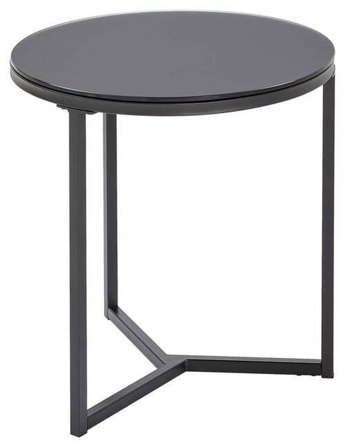 BEISTELLTISCH 55/55/54 cm Schwarz quadratisch  - Schwarz, Design, Glas/Metall (55/55/54cm) - Carryhome