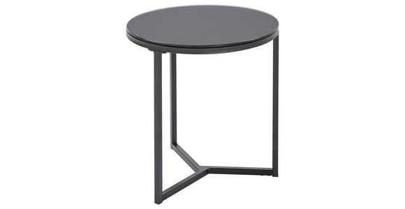 BEISTELLTISCH quadratisch Schwarz  - Schwarz, Design, Glas/Metall (55/55/54cm) - Carryhome