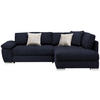 ECKSOFA in Webstoff Dunkelblau  276/212 cm  - Chromfarben/Anthrazit, Design, Kunststoff/Textil (276/212cm) - Carryhome
