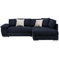 ECKSOFA in Webstoff Dunkelblau  276/212 cm  - Chromfarben/Anthrazit, Design, Kunststoff/Textil (276/212cm) - Carryhome
