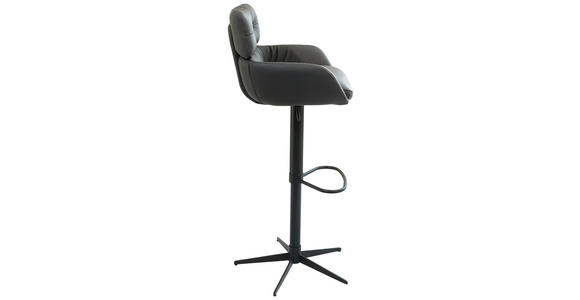 BARHOCKER in Metall, Leder Schwarz  - Schwarz, Design, Leder/Metall (54/105/53cm) - Dieter Knoll