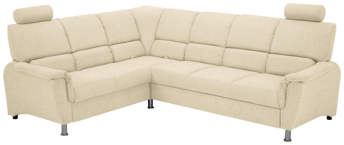 CANAPÉ D'ANGLE tissu tissé beige  - beige/noir, Design, textile/métal (216/270cm) - Livetastic