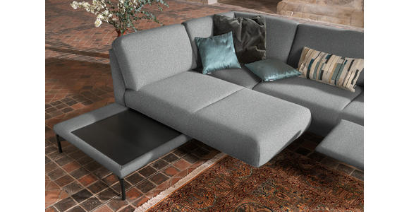 ECKSOFA in Flachgewebe, Struktur Hellgrau  - Anthrazit/Hellgrau, Design, Textil/Metall (230/254cm) - Ambiente