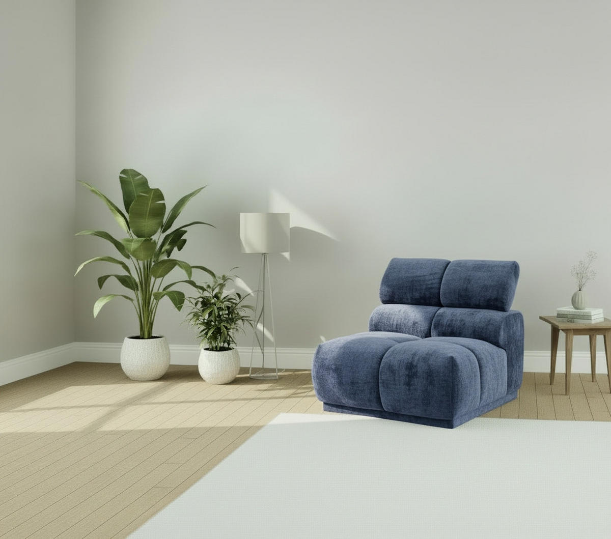 SOFAELEMENT Flachgewebe Blau  - Blau, Modern, Textil (81/86/113cm) - MID.YOU