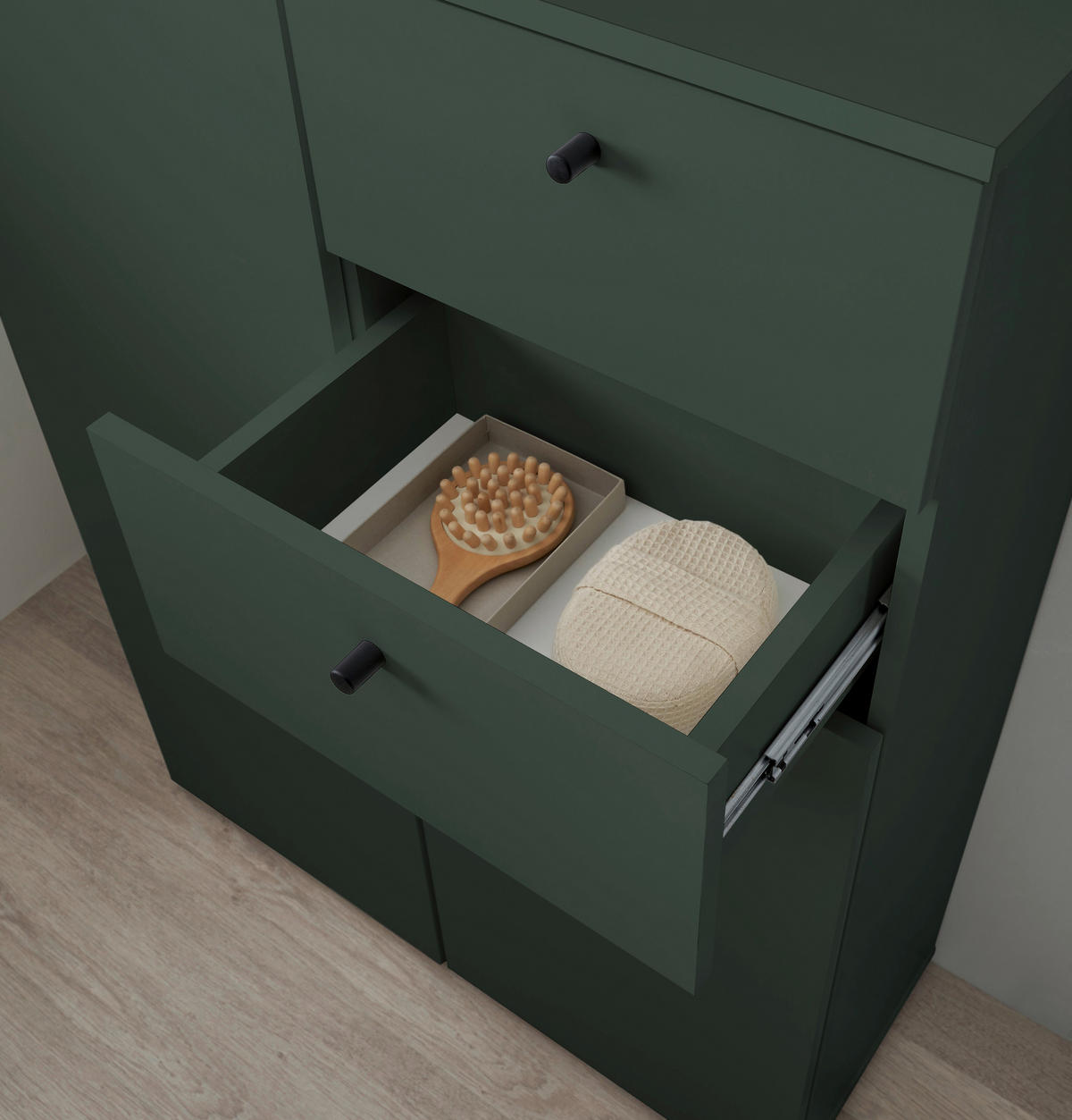 MIDISCHRANK 80/110/30 cm  - Schwarz/Grün, Modern, Holzwerkstoff/Kunststoff (80/110/30cm) - MID.YOU