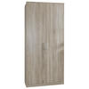 GARDEROB MED GÅNGJÄRN 90/199/58 cm 2-dörrar - aluminiumfärg/ekfärgad, Klassisk, trämaterial/plast (90/199/58cm) - MID.YOU