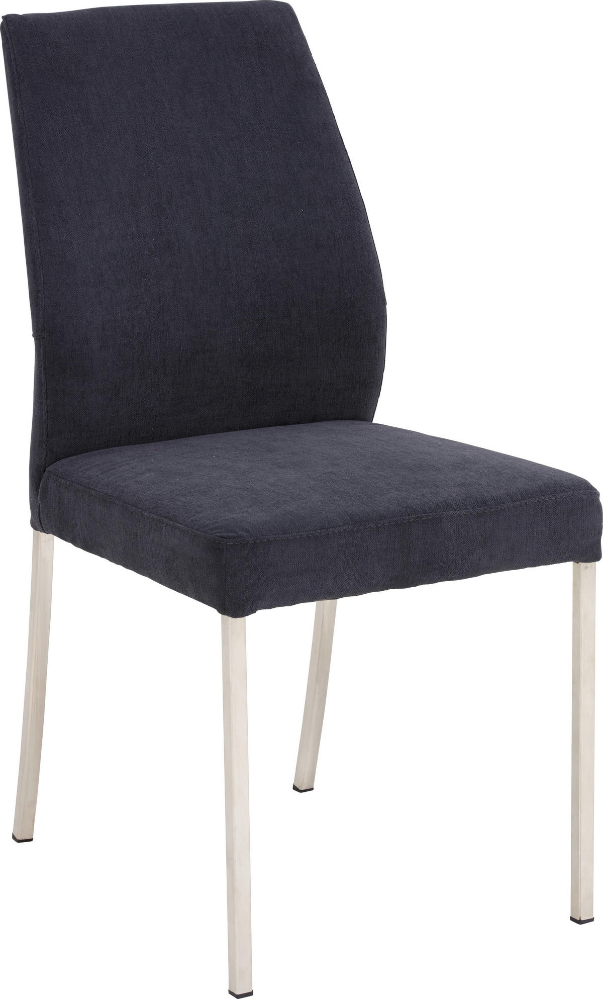 STUHL  in Stahl Chenille Metall, Textil  - Edelstahlfarben/Anthrazit, Design, Textil/Metall (47/97/61cm) - Moderano