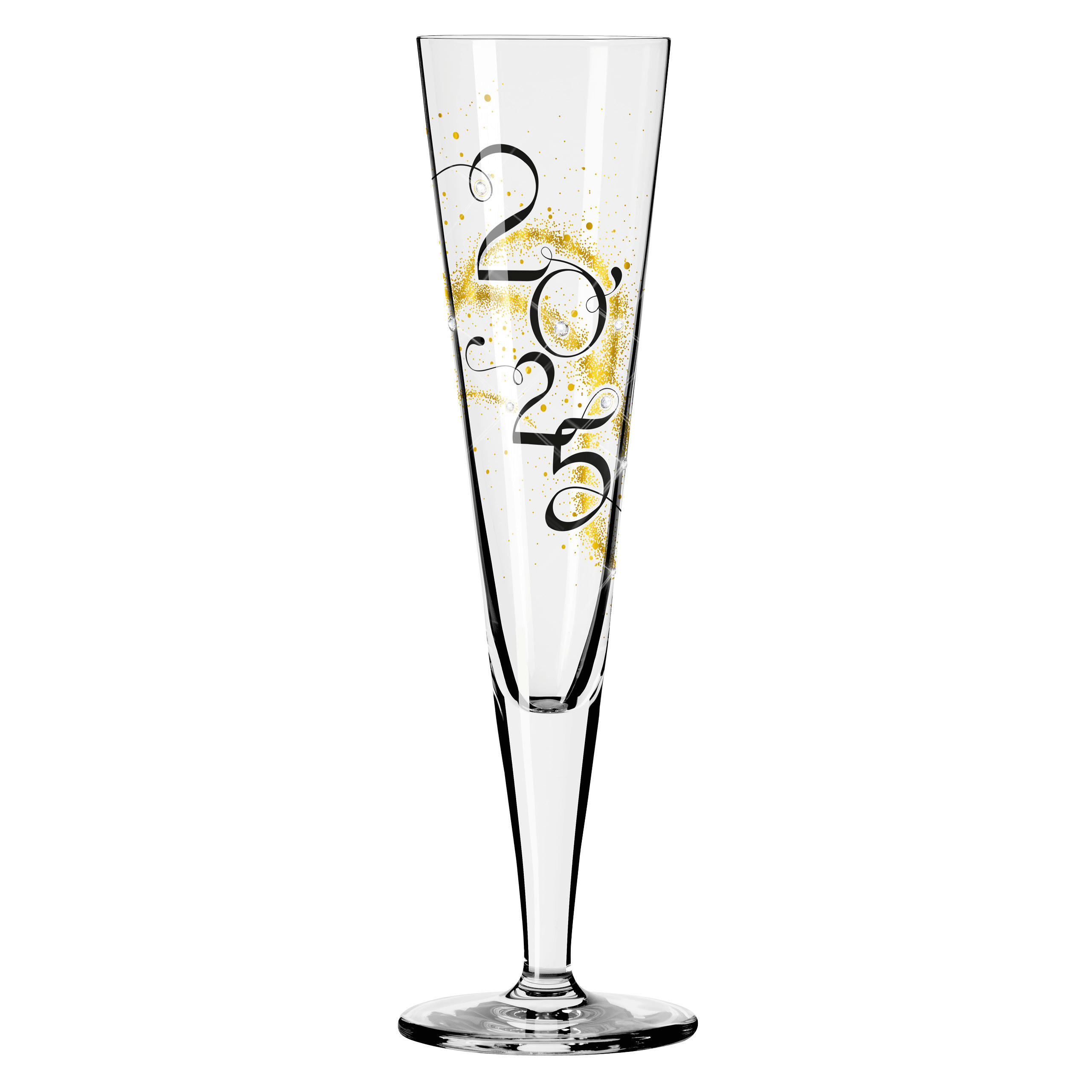 Ritzenhoff Champagnerglas Brillantnach Schwarz, Gold 6.0x24x6.0 cm
