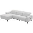 ECKSOFA  in Leinenoptik Hellgrau, Grauweiß  171/270 cm  - Schwarzchrom/Hellgrau, Design, Holz/Kunststoff (171/270cm) - Xora