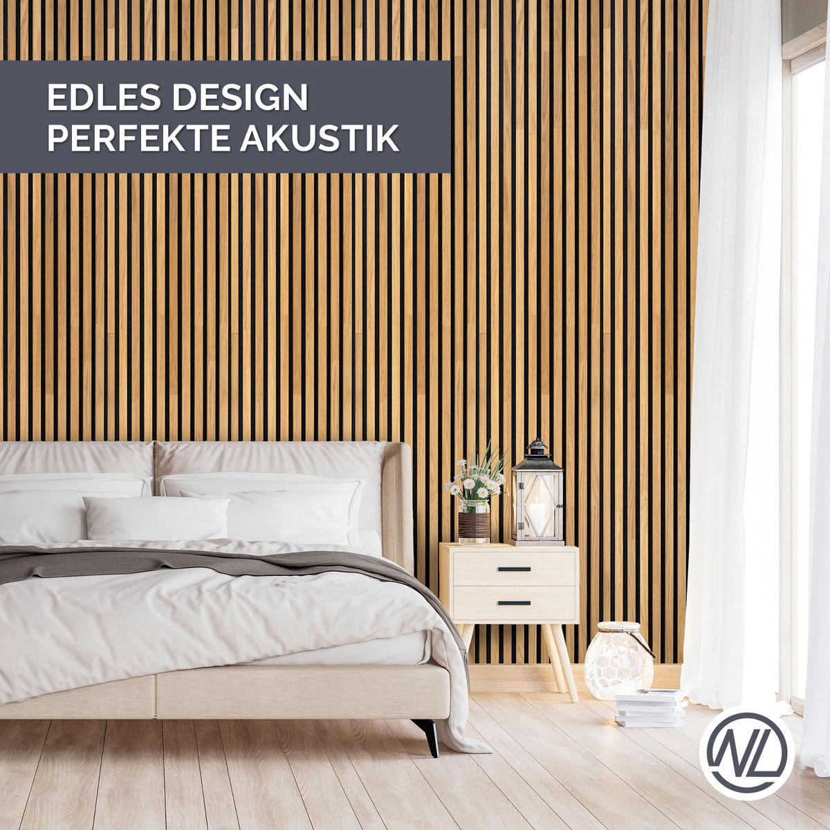 Akustikpaneel Massivholz/ Echtholz 40/120/2,1 cm  - Eichefarben, Basics, Holz (40/120/2,1cm)