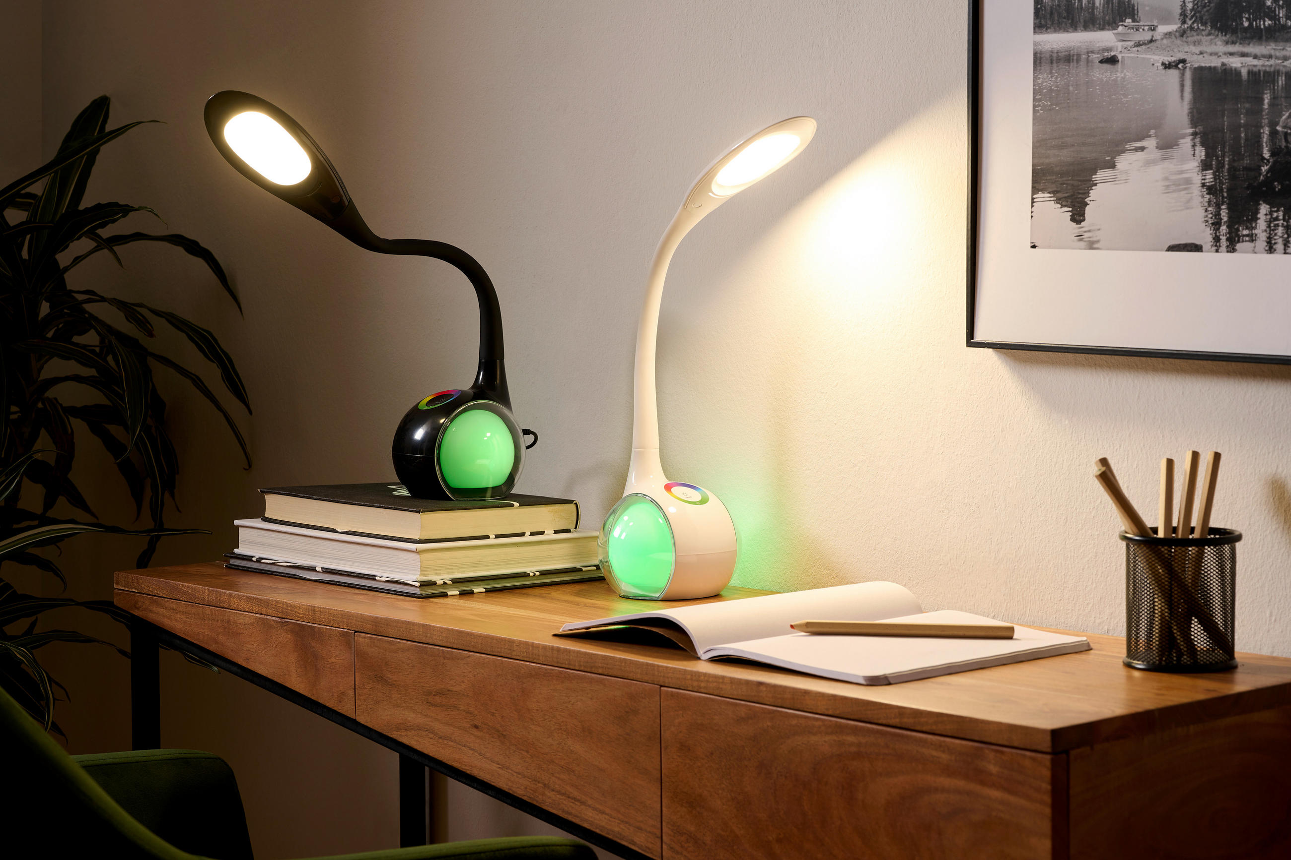 LED LAMPA NA PSACÍ STŮL, dotykový stmívač, 51 cm - bílá, Trend, plast (51cm) - Boxxx