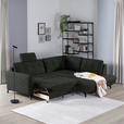 ECKSOFA in Flachgewebe, Leinenoptik Dunkelgrün  - Dunkelgrün/Schwarz, Design, Textil/Metall (247/208cm) - Xora