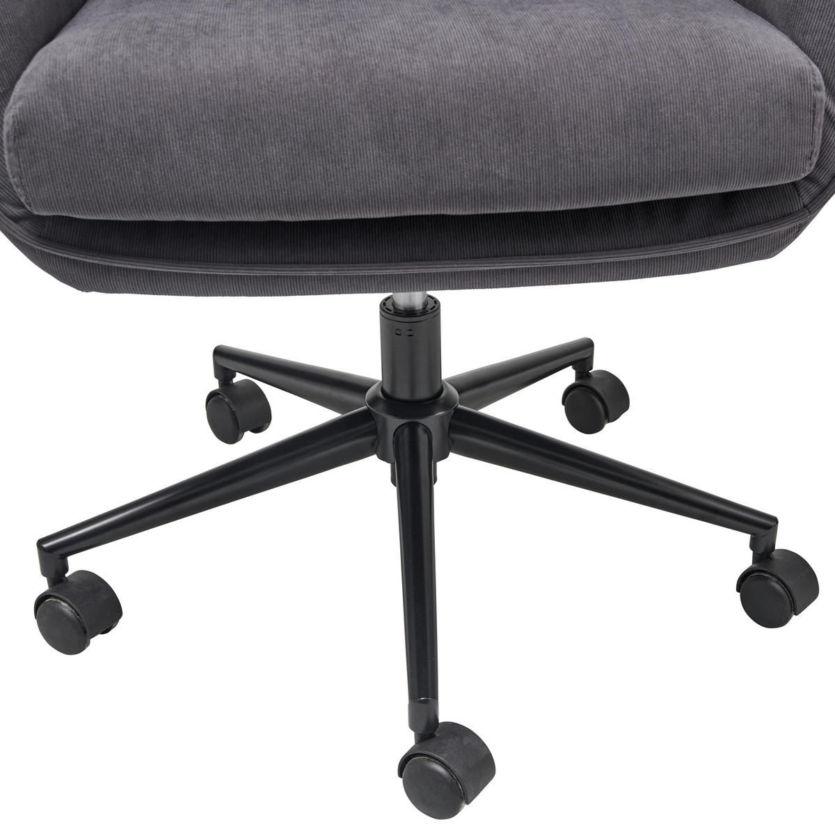 DREHSTUHL  in Cord Dunkelgrau  - Dunkelgrau/Schwarz, Lifestyle, Kunststoff/Textil (63/93-98/71cm) - Livetastic
