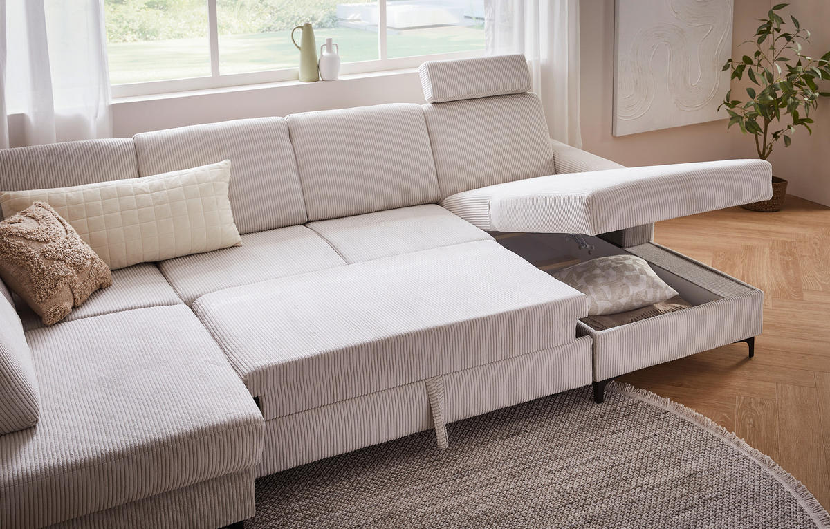 SOFFA i manchester cremefärgad  - svart/cremefärgad, Klassisk, metall/textil (185/317/167cm) - Livetastic