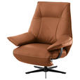 RELAXSESSEL in Leder Cognac  - Cognac/Beige, Design, Leder/Metall (92/79/82cm) - Dieter Knoll