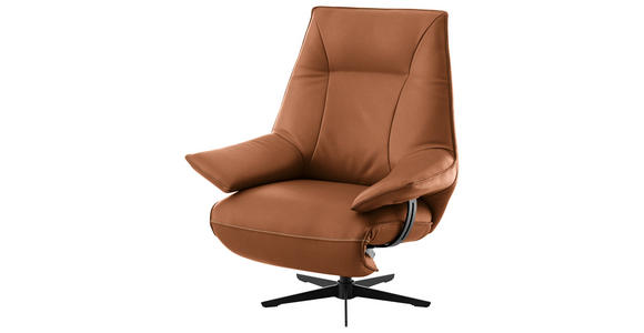 RELAXSESSEL in Leder Cognac  - Cognac/Beige, Design, Leder/Metall (92/79/82cm) - Dieter Knoll