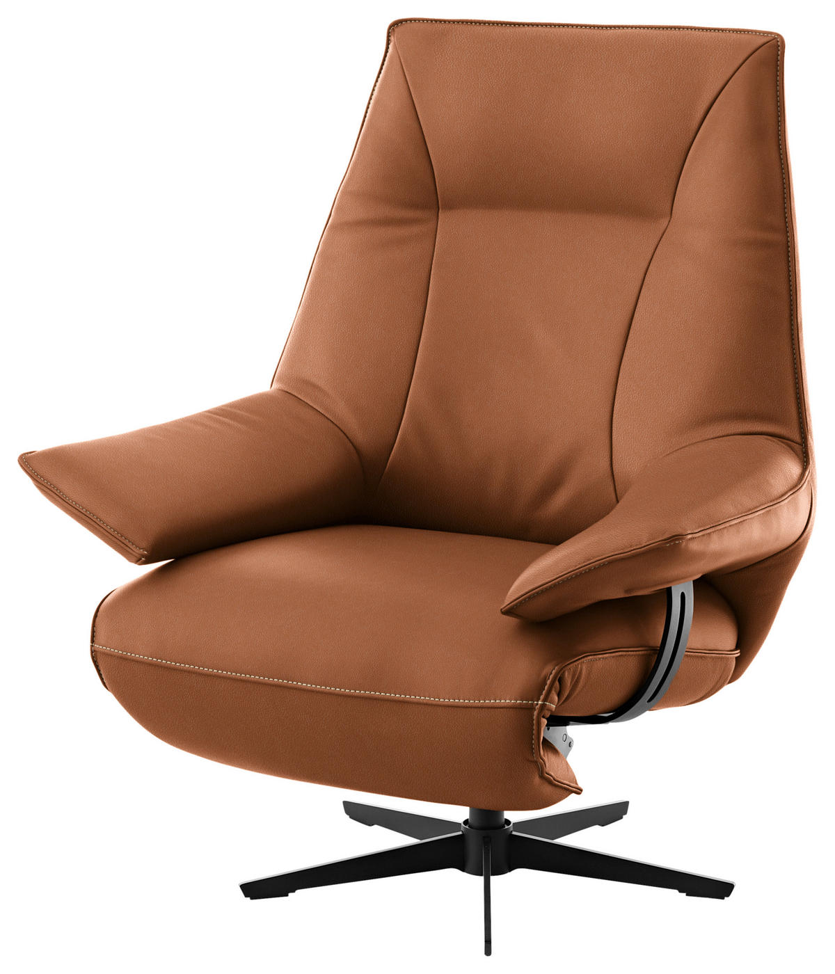 RELAXSESSEL in Leder Cognac  - Cognac/Beige, Design, Leder/Metall (92/79/82cm) - Dieter Knoll