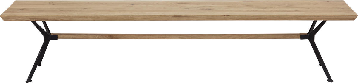 SEDACÍ LAVICE, divoký dub, černá, barvy dubu - černá/barvy dubu, Natur, kov/dřevo (220/45/35cm) - Linea Natura