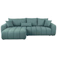 ECKSOFA in Velours Petrol  - Petrol/Schwarz, KONVENTIONELL, Kunststoff/Textil (168/298cm) - Carryhome