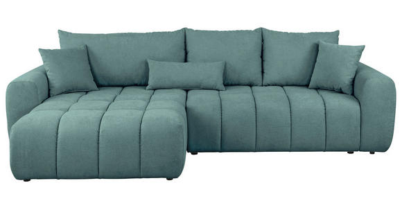 ECKSOFA in Velours Petrol - Petrol/Schwarz, KONVENTIONELL, Kunststoff/Textil (168/298cm) - Carryhome