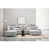 WOHNLANDSCHAFT Silberfarben Velours  - Chromfarben/Silberfarben, KONVENTIONELL, Kunststoff/Textil (198/363/170cm) - Hom`in