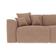 ECKSOFA Cappuccino Lederlook  inkl. Rückenkissen, Bettkasten, Schlaffunktion, Rücken echt, Liegefläche im Originalstoff, Zierkissen  - Chromfarben/Cappuccino, KONVENTIONELL, Kunststoff/Textil (293/195cm) - Carryhome