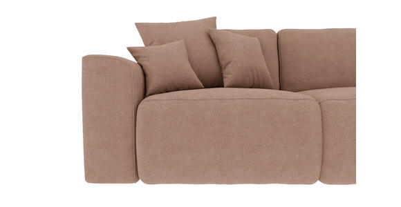 ECKSOFA Cappuccino Lederlook  inkl. Rückenkissen, Bettkasten, Schlaffunktion, Rücken echt, Liegefläche im Originalstoff, Zierkissen  - Chromfarben/Cappuccino, KONVENTIONELL, Kunststoff/Textil (293/195cm) - Carryhome