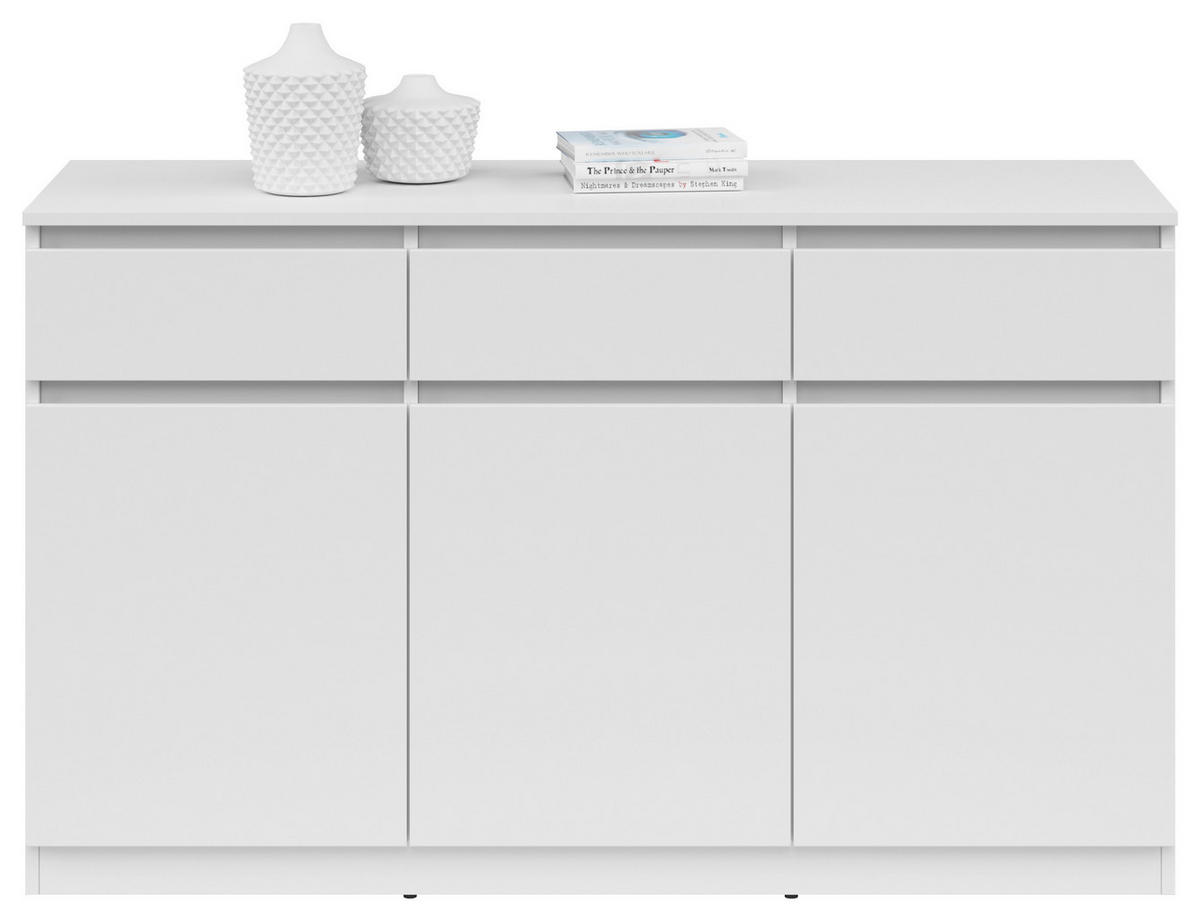 KOMMODE  in 135/81/42 cm  - Weiß, KONVENTIONELL, Holzwerkstoff (135/81/42cm)