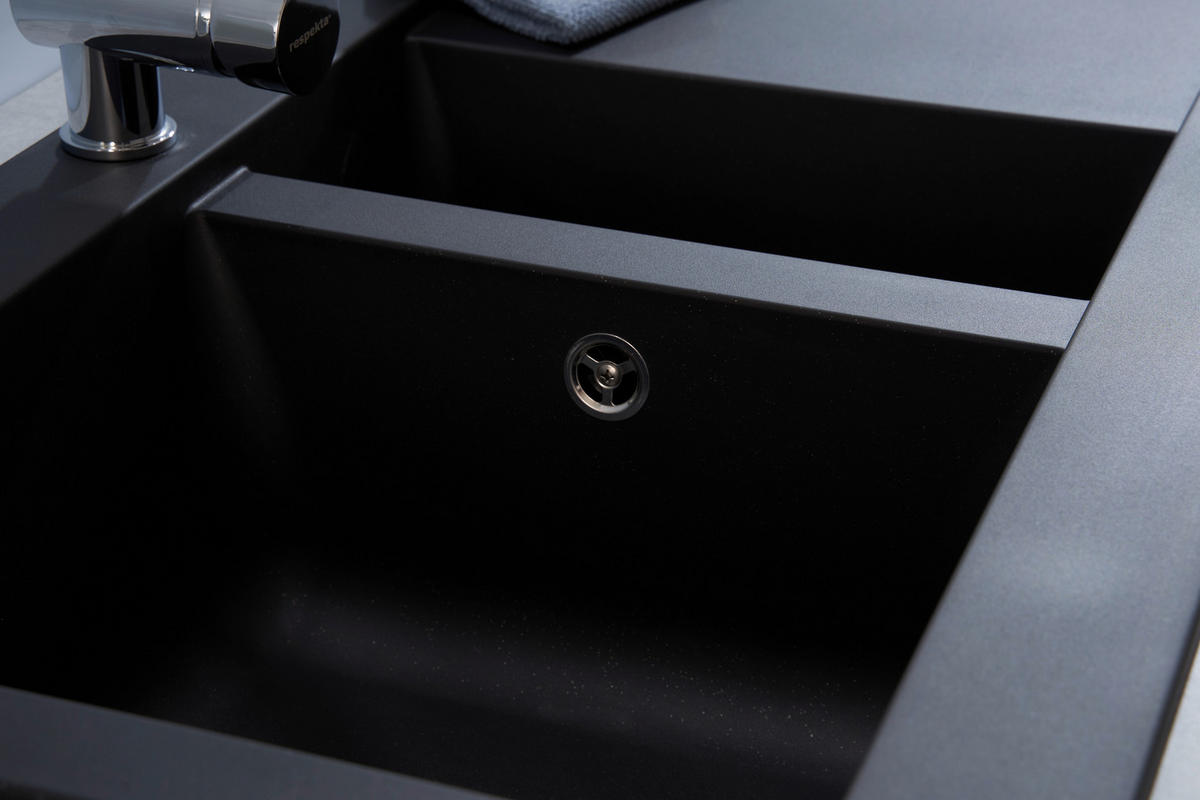 SPÜLE 1712DENVER100X50S  - Schwarz, Trend, Glas/Kunststoff (100/20/50cm) - Respekta