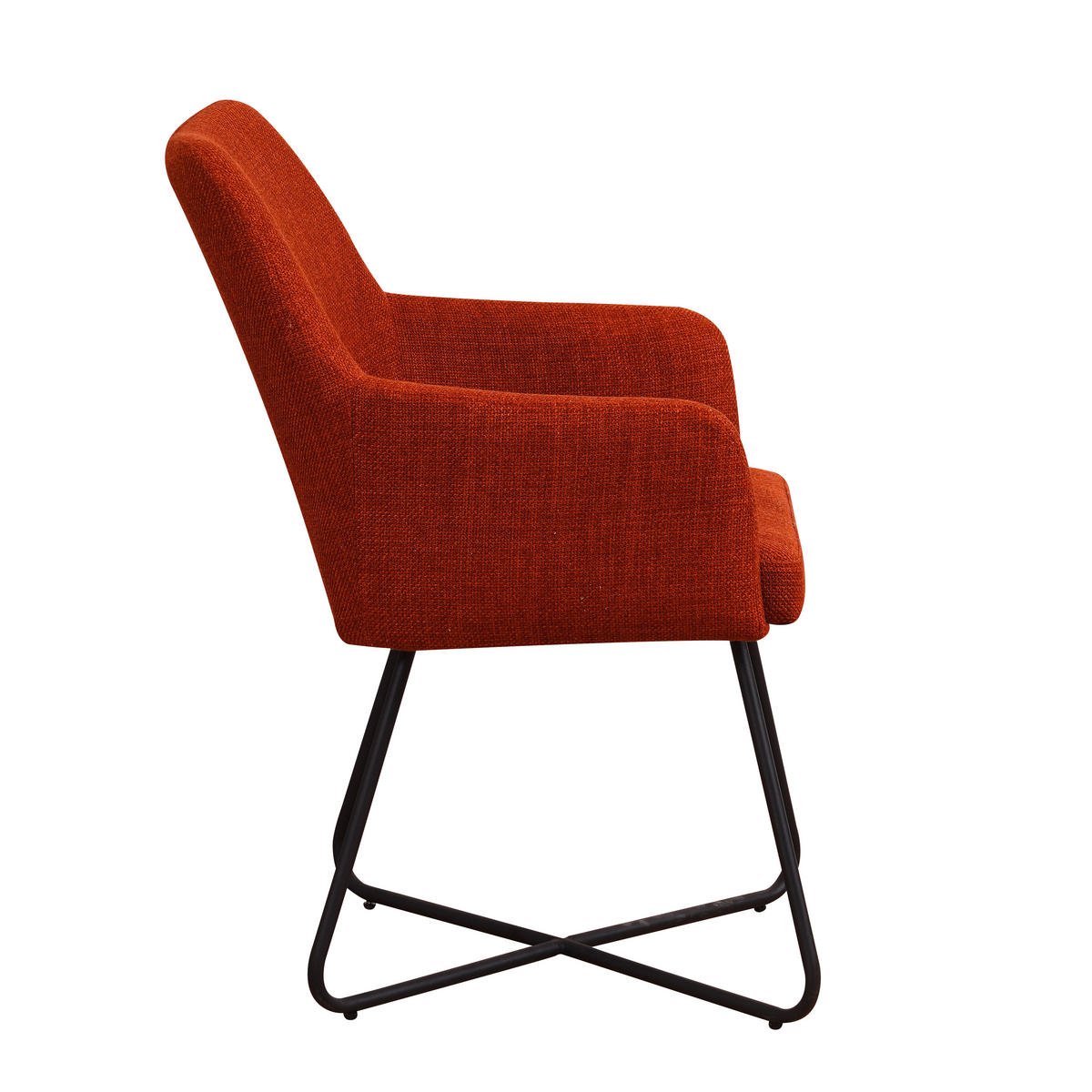 ŽIDLE S PODRUČKAMI, tkaná látka, oranžová - oranžová/černá, Moderní, kov/textil (60/88/63,5cm) - MID.YOU