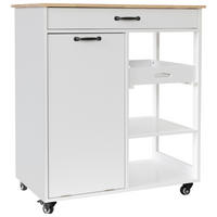 KOLICA ZA SERVIRANJE  bijela  drvo, drvni materijal      - bijela/crna, Basics, drvni materijal/metal (82/94/47cm) - MID.YOU