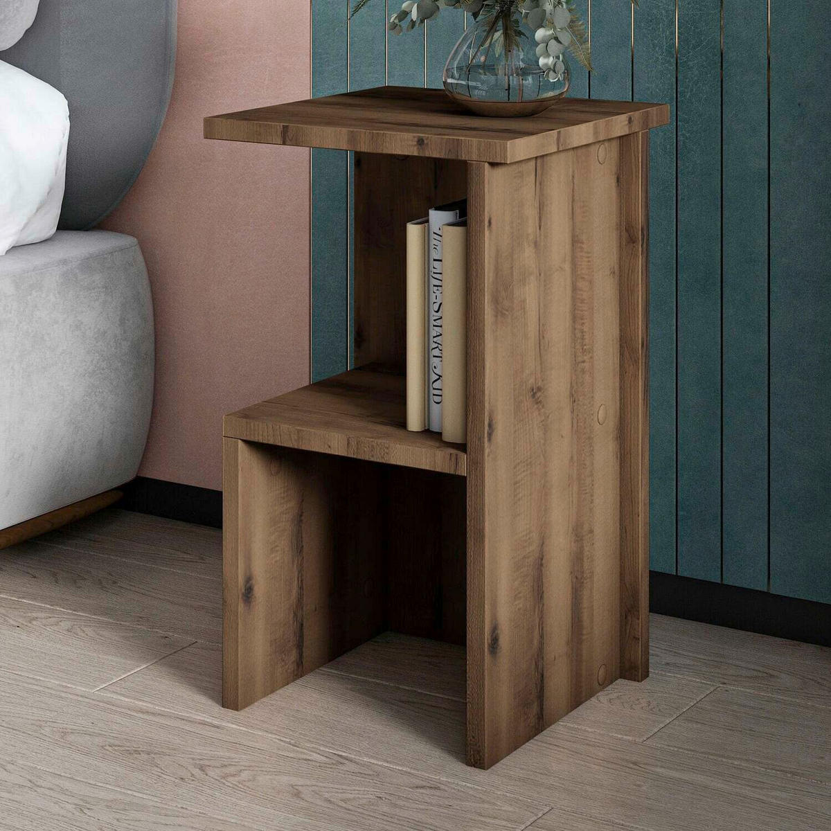 NACHTTISCH 29,6/50/29,6 cm  - Eichefarben, Design, Holzwerkstoff (29,6/50/29,6cm) - Livetastic