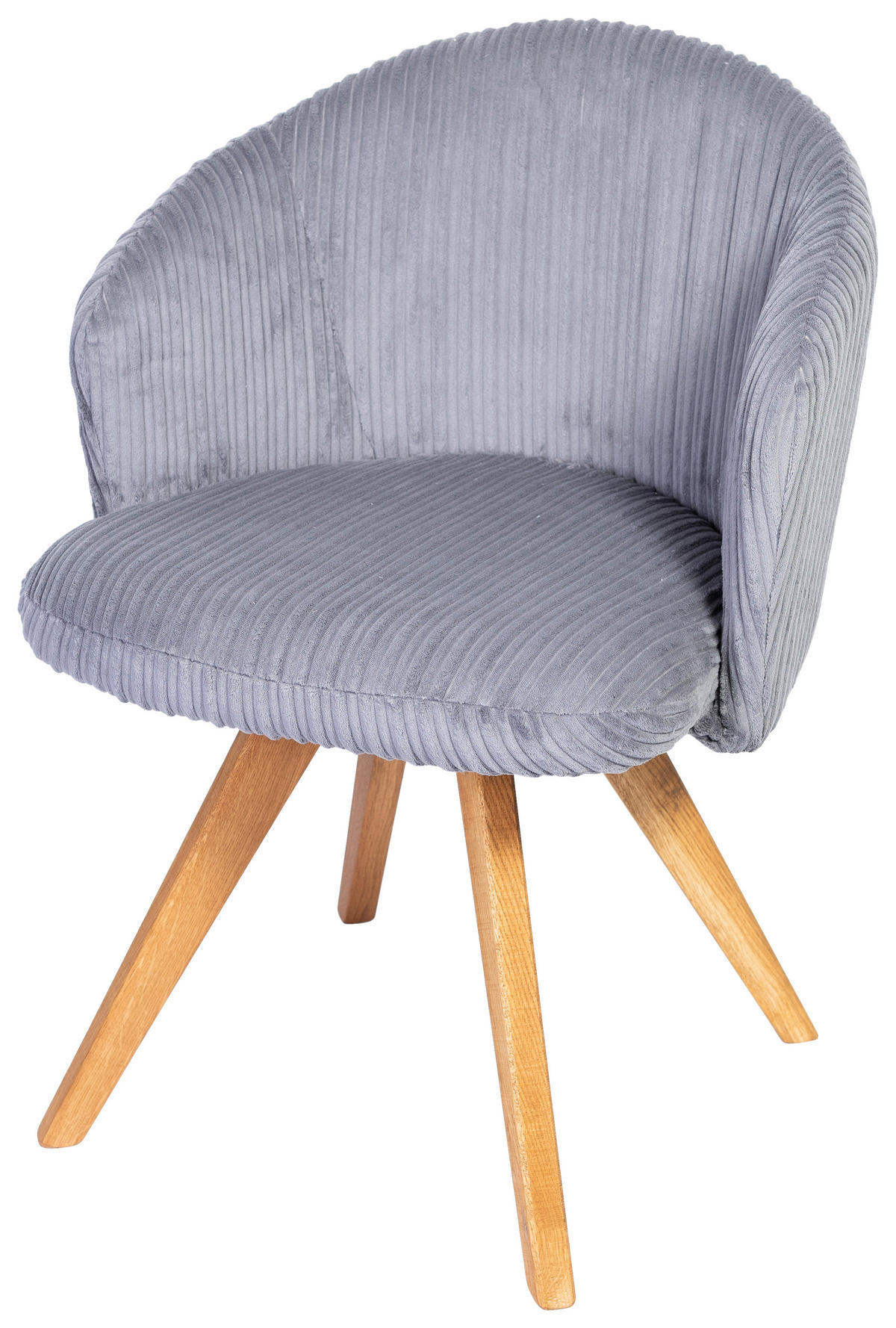 ARMLEHNSTUHL  in Feincord  - Dunkelgrau/Eichefarben, KONVENTIONELL, Holz/Textil (59/64/58cm) - Stylife