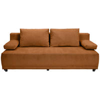 SCHLAFSOFA  mit Stoffauswahl, Liegefunktion, Schlafen auf Sitzhöhe, Rücken echt Chenille Rostfarben  - Rostfarben/Schwarz, KONVENTIONELL, Kunststoff/Textil (201/72/98cm) - Carryhome