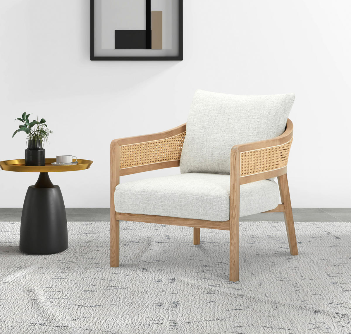 FOTEL - világosszürke, Lifestyle, textil/fa (71/73/80cm) - Livetastic