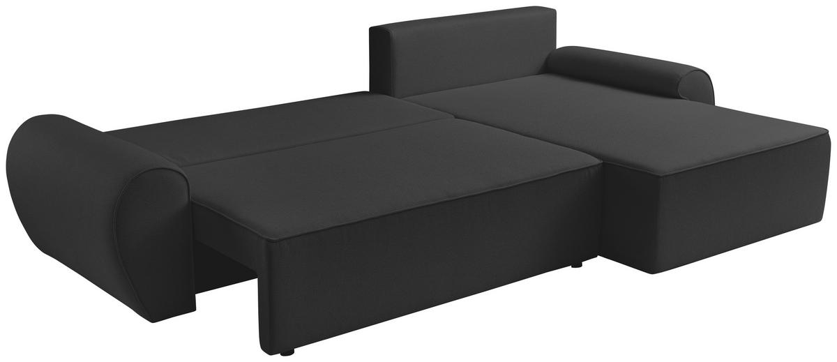 ECKSOFA - Dunkelgrau/Schwarz, KONVENTIONELL, Kunststoff/Textil (292/173cm) - Carryhome