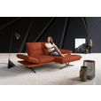 ECKSOFA in Echtleder Orange  - Schwarz/Orange, Design, Leder/Metall (210/130cm) - Dieter Knoll