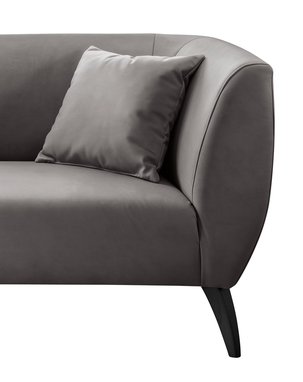 2-SITZER-SOFA Lederlook Anthrazit  - Anthrazit/Schwarz, MODERN, Holz/Textil (172/83/88cm) - Livetastic