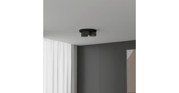LED-DECKENLEUCHTE 41/12 cm   - Schwarz, Design, Glas/Kunststoff (41/12cm) - Novel